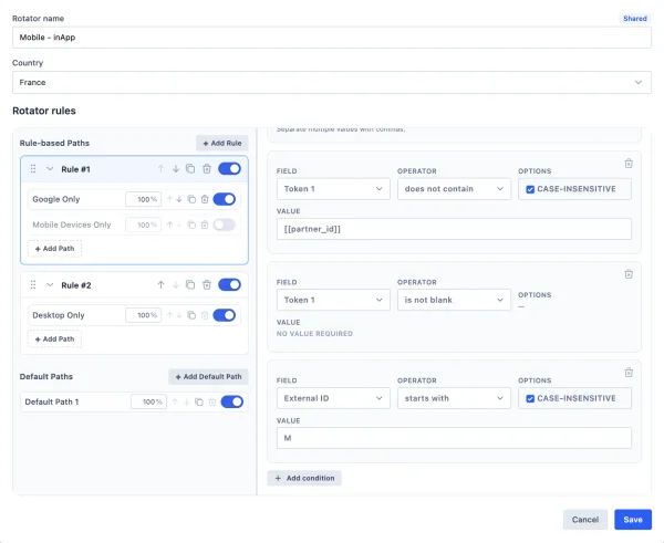 Flexible traffic routing